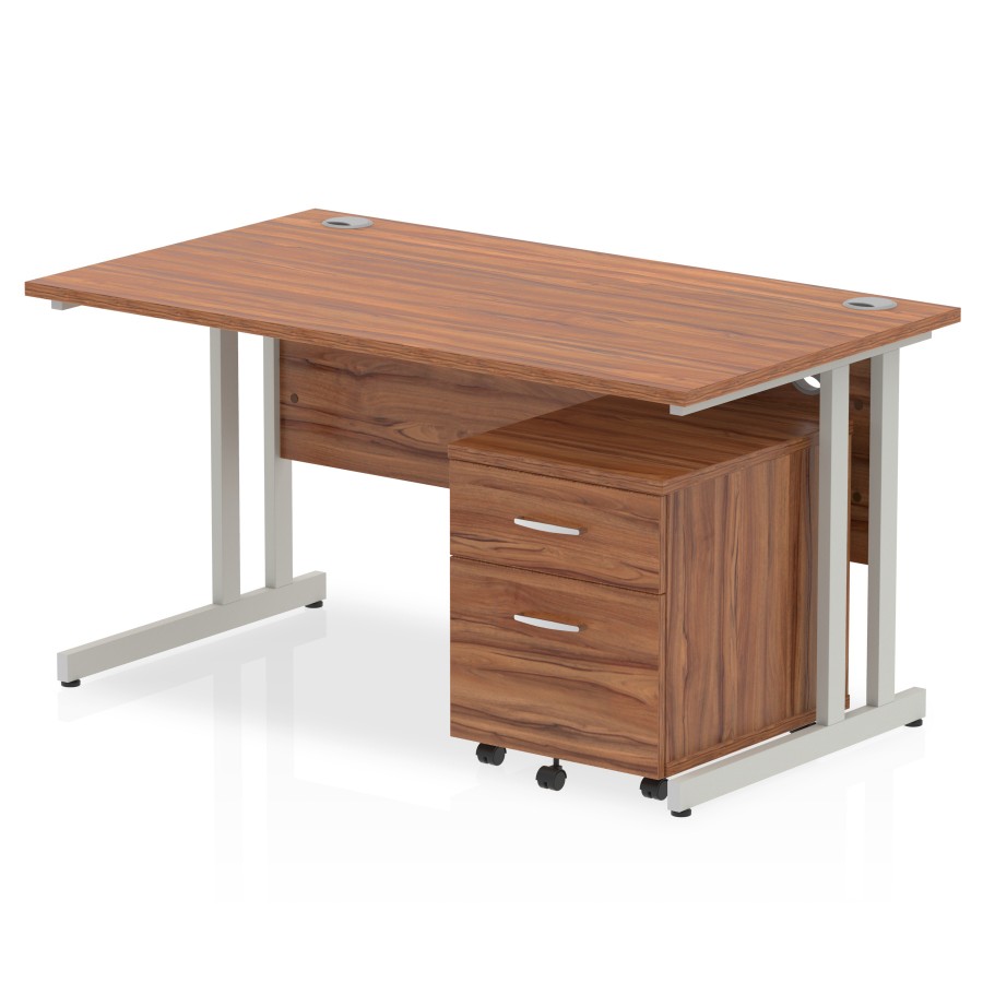 Rayleigh Straight Desk With 2 Draw Mobile Pedestal